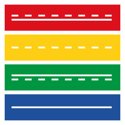 Strada Di Piegatura Rettilinea E Strada Curva Incrocio Vettoriale Illustrazione Segnaletica Stradale Bianca Gialla Autostrada Svolta Image231377399 - Foto 2